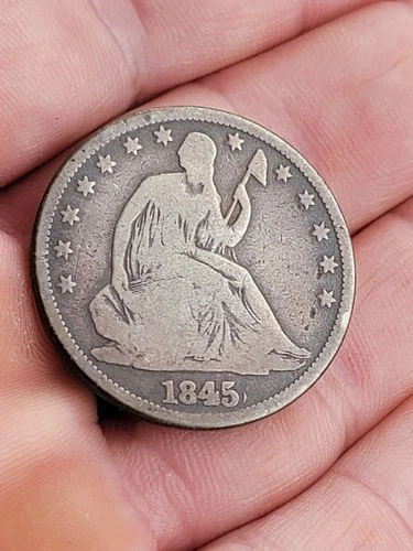 1845/5-O Seated Liberty Half Dollar. 5 Over 5 Error