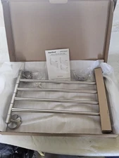 New Swing Arm Towel Rack 5 Bars Stainless Steel Brushed Nickel Wall Mounted