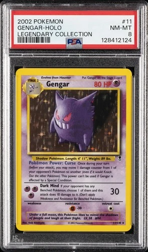 2002 POKEMON LEGENDARY COLLECTION #11 GENGAR-HOLO PSA 8