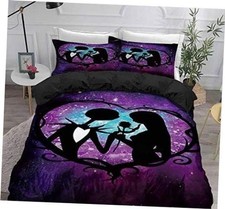 Ankeyoo 3pcs Nightmare Christmas Duvet Cover Sets, Jack Queen U.S. Standard 