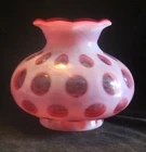 FENTON CRANBERRY COIN DOT VASE 5 3/4"