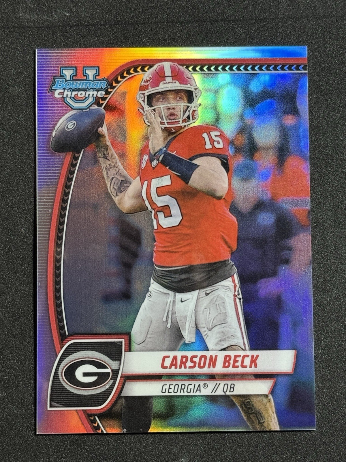 Carson Beck 2024 Bowman University Chrome Georgia Rookie Image Variation SP