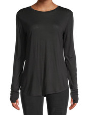 Helmut Lang Long Sleeve Sheer Thumbhole Top Black S NWT