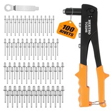 Heavy Duty Hand Riveter, Rivet Gun, 3/32"-1/8"-5/32"-3/16", 4 Nosepieces Set ...