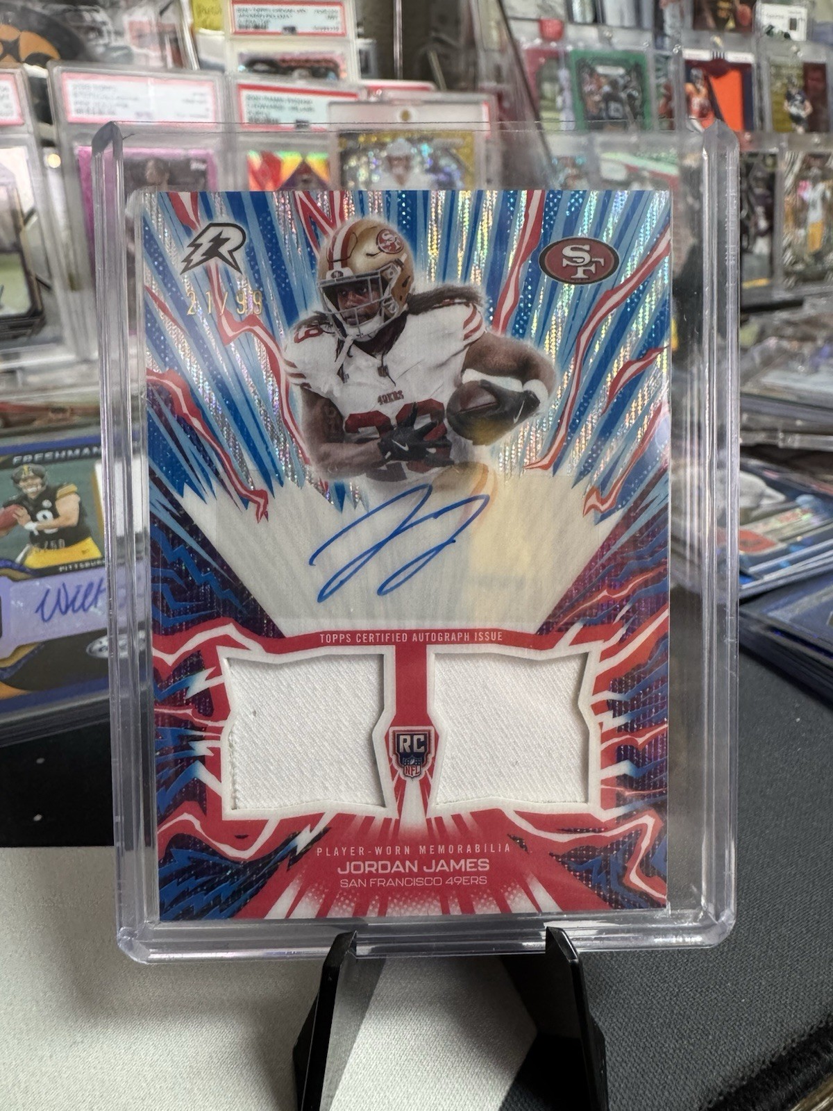 Jordan James 2025 Topps Resurgence Amped Up Rookie Relic Autographs #AUJJ Blue Surge