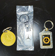Lot of 3 Vintage Mercedes-Benz Dealer Keychains Key Tags Brass & Metal