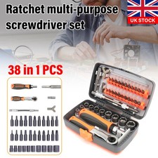 38 in1 Magnetic Ratchet Handle Screwdriver Bit and Socket Set in Handy Case Tool