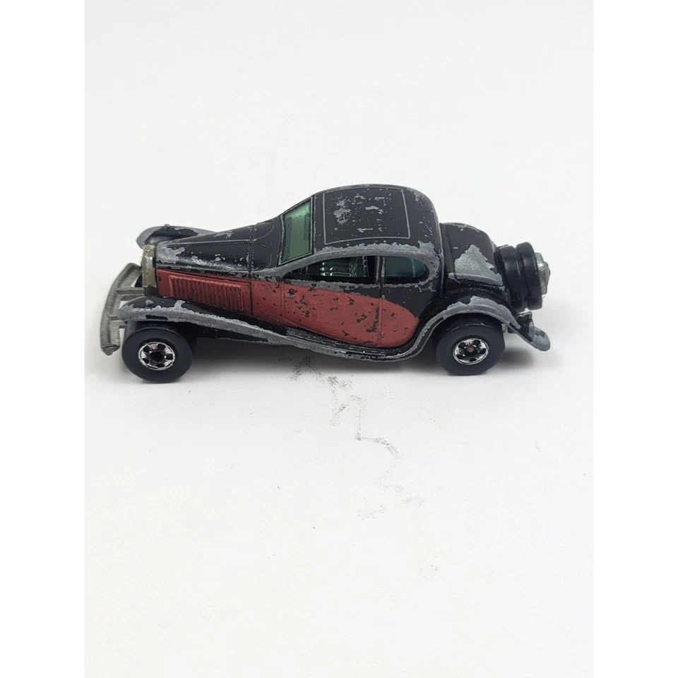 Coche de juguete Hot Wheels 37 Bugatti negro rojo diecast vintage 1980 Hong Kong Foto 4 de 4