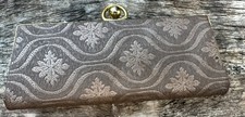 Vtg 50s 60s Glasses Case Mid Century Modern Retro Gold And Brown Hard Snap