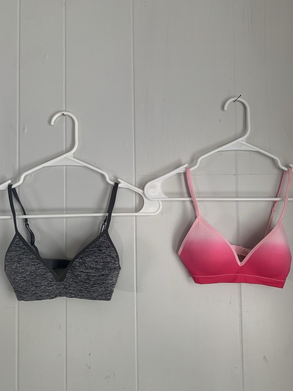 Wonder Nation Girls Bralette 2 Pack Gray Pink Size 32 Solid Nylon Polyester