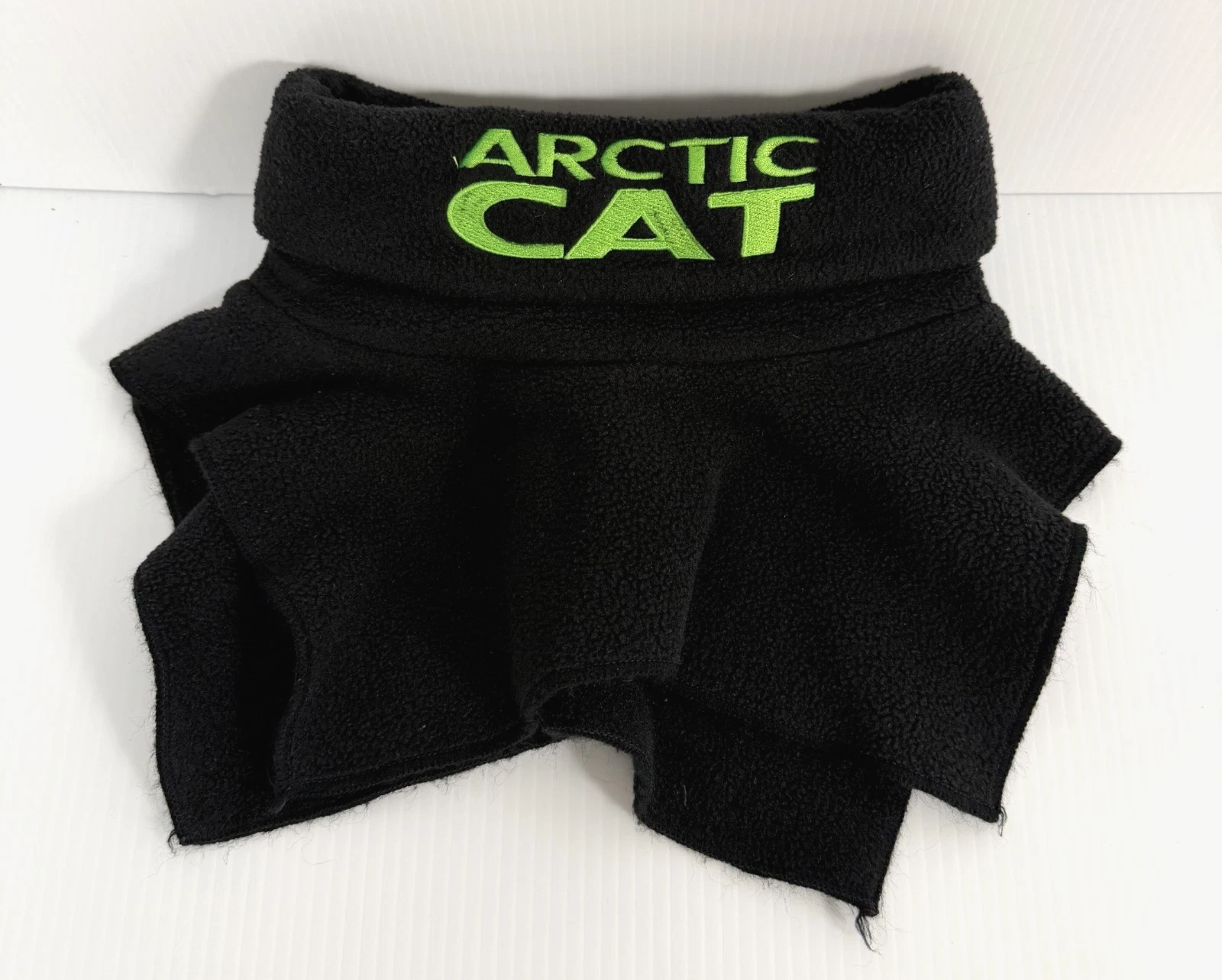 Vtg ARCTIC CAT Fleece SNOWMOBILE Neck Warmer Scarf Neckie Dickie Gaiter Black