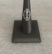 Sterling Silver 925 Art Deco Inspired Ring Sz 6.25