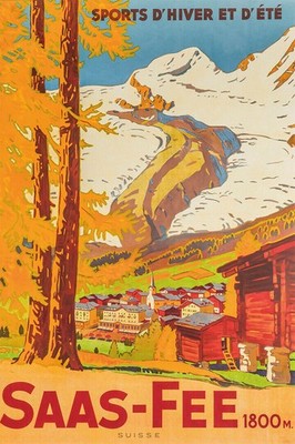 364946 Saas-Fee Switzerland Vintage Travel Art Decor Wall Print Poster