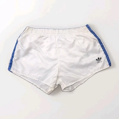 ADIDAS Beckenbauer Glanz Nylon Shorts D5 Sprinter Sport Vintage weiß Fußball Gym - Bild 1 von 4