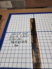 Black and White Ebony  Wood turning  blank  2 1/8" x 1 1/8" x 20 1/4   " EBW201