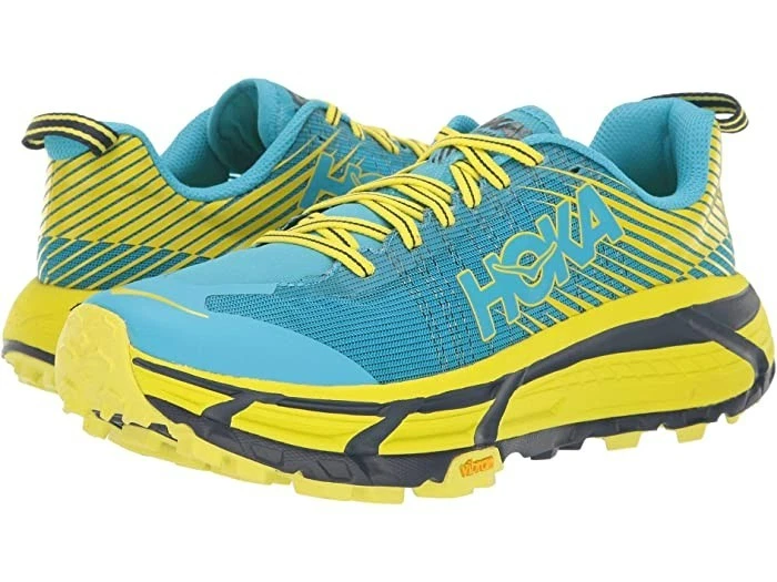 New Women's Hoka One One EVO Mafate 2 Trail Hiking Shoes Size 6-10 Blue/Yellow