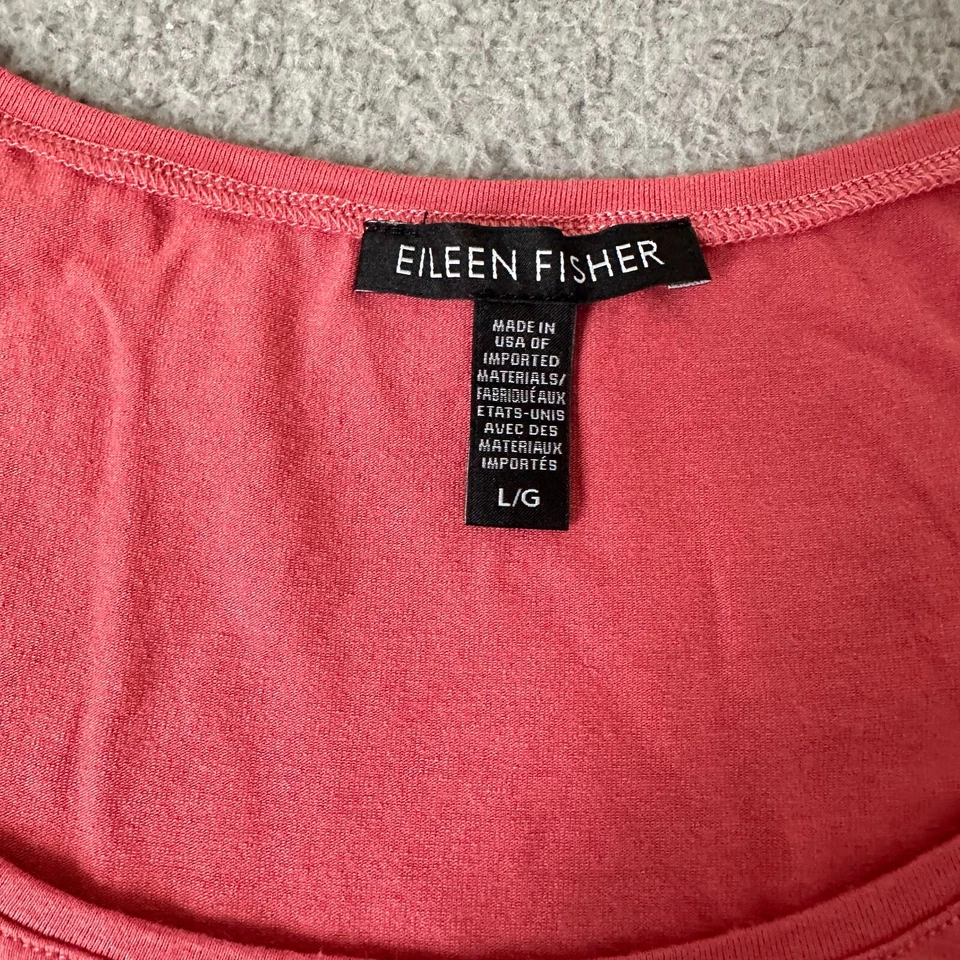 Suéter Eileen Fisher Mujer Grande Rosa Viscosa Spandex Hecho en EE. UU. Camiseta sin mangas Foto 3 de 4