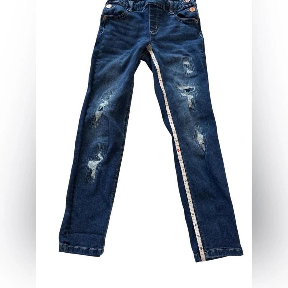 Mono vaquero desgastado Justice Girls - Talla 8 - Lavado destruido de moda Foto 3 de 4