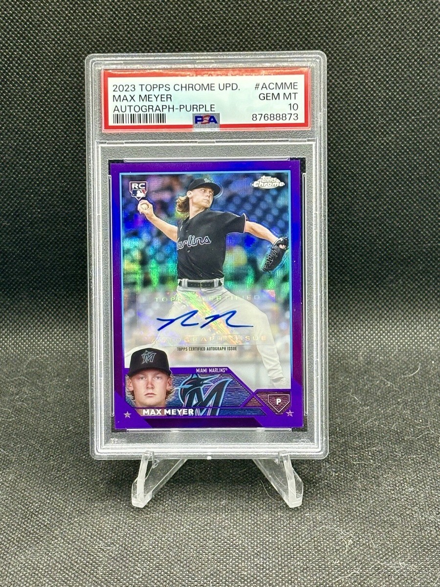 2023 Topps Chrome Update Autographs Purple Refractors Max Meyer RC 