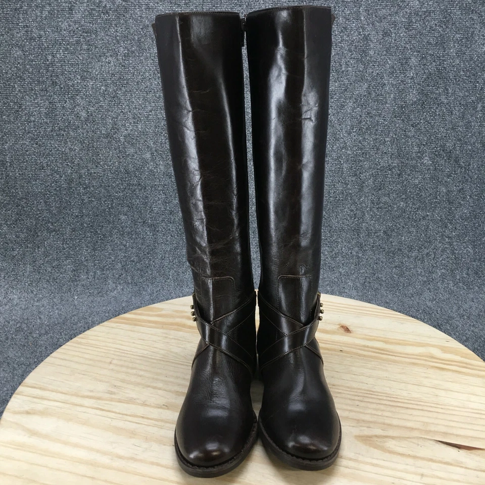 Steven By Steve Madden Botas Mujer 5.5 W Sydnee Alto Montar Cuero Marrón Foto 4 de 4