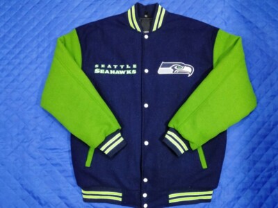 Seattle Seahawks NFL Varsity jacket wool body genuine Cowhide
