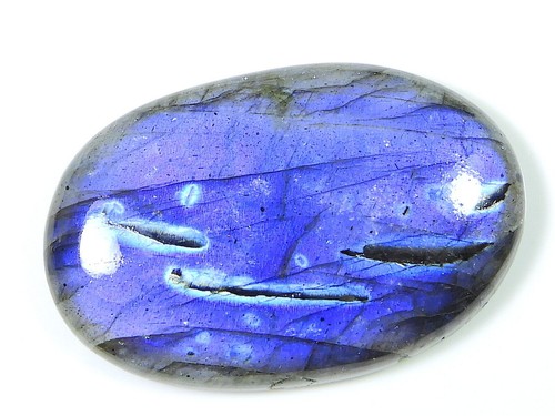 Cabochon Labradorite Naturelle 1,30 Carats - Pierre Brute Non Traitée, Bleu Iridescent - Neuf Sans Emballage