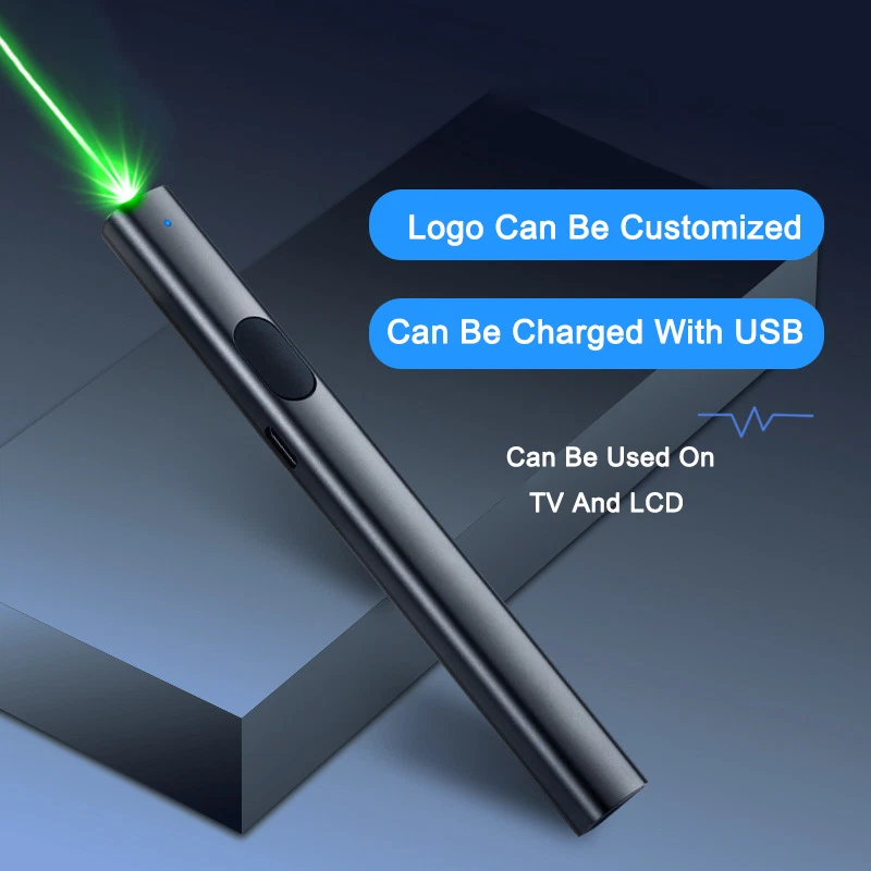 Puntero láser verde lápiz haz visible carga USB largo alcance enseñanza reunión gato Foto 4 de 4