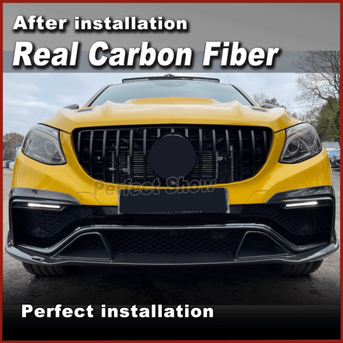 REAL CARBON Front Bumper Lip Spoiler For Mercedes Benz GLE W166 GLE63 15-19 - Picture 4 of 11