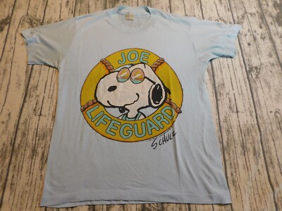 VTG 70's SNOOPY JOE COOL T-SHIRT LIFE GUARD THIN SINGLE STITCH USA