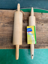 Ekco Wood 7" Mini Rolling Pin & 8" Rolling Pin Made in Finland Baking Tool