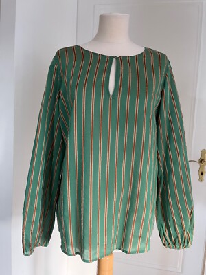 Robert Friedman Bluse Grün mit Streifen Gr. L