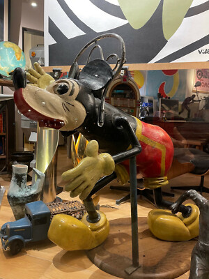 MICKEY MOUSE WALT DISNEY RARE VINTAGE WOOD FIGURE FOR CAROUSEL OF