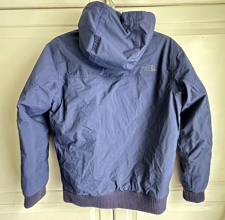 Chaqueta North Face Down Abrigo con Capucha Niños 14-16 Niña o Niño Azul Marino 550 Dryv Foto 2 de 4