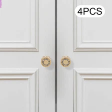 4pcs Golden Cabinet Knob Round Cupboard Drawer Pulls Furniture Handles Hardware