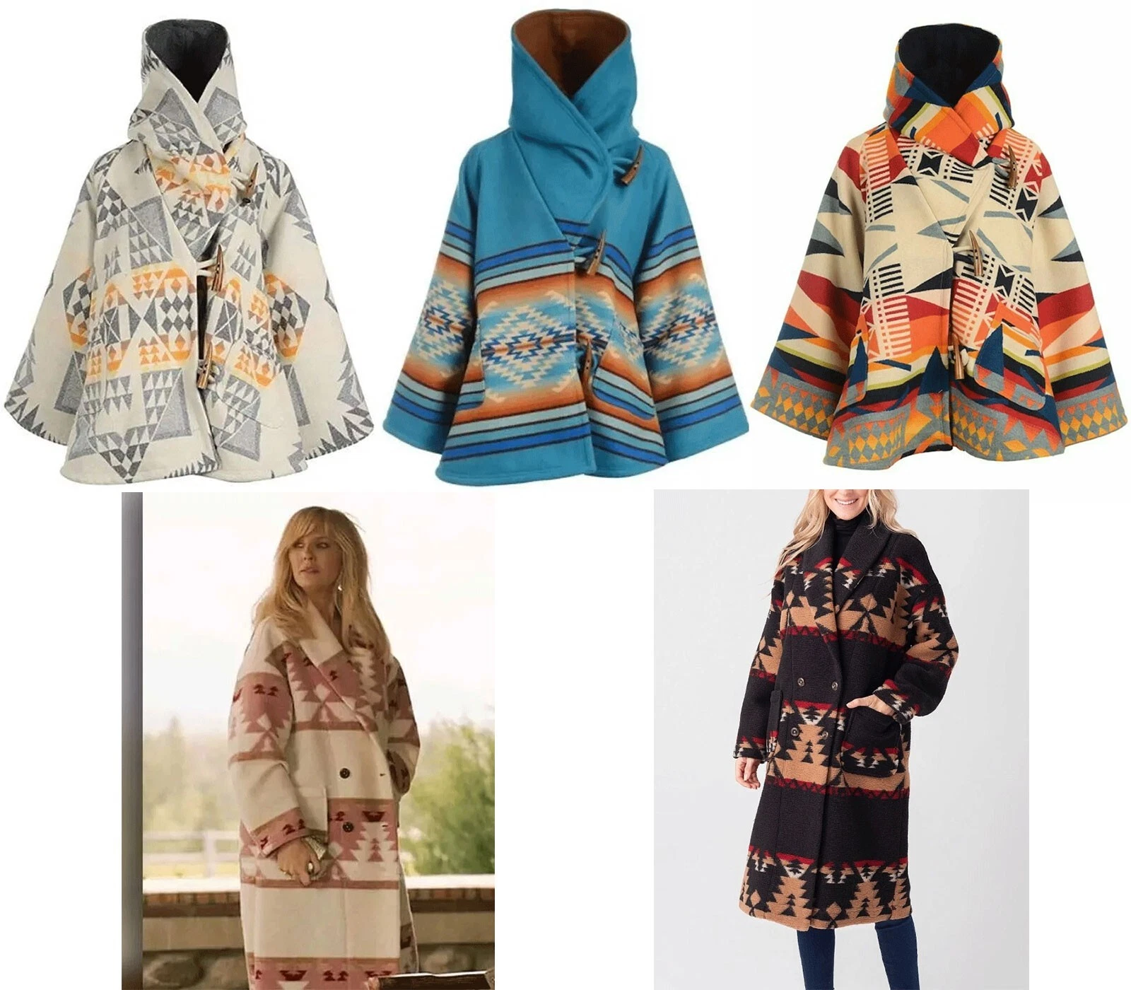 Handmade Kelly Reilly Yellowstone Beth Dutton Poncho Cape Coats Collection