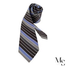 TED BAKER Brown Striped Silk Tie Made In USA W: 3.4" EX COND
