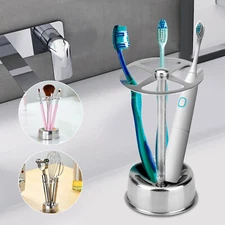 Stainless Steel Toothbrush Holder Toothpaste Stand Rack Bathroom Kitchen 4 Slots