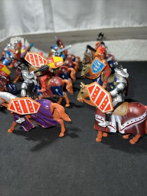 Supreme Silver Knight Medieval Play Set With Knights Horses Lot | eBay