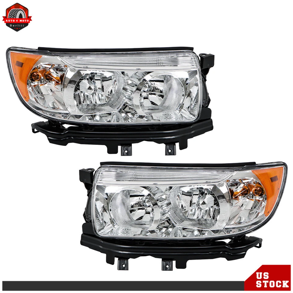 Headlight Headlamp Assembly Left&Right Side For 2006-2008 Subaru Forester Wagon - Image 2 of 4