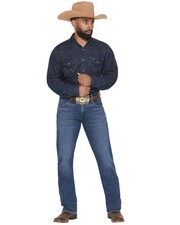 Wrangler Retro Men's Medium Wash Slim Straight Stretch Denim Jeans - 112374651