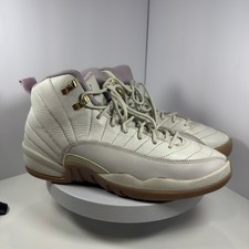 Air Jordan 12 Retro GS White Dust Pink Gold Jumpman 23 Girls Size 8.5Y 42 EUR
