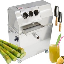 110V3 Holes Electric Sugar Cane Sweet Sorghum Stalk Press Juicer 304 Three Rolls