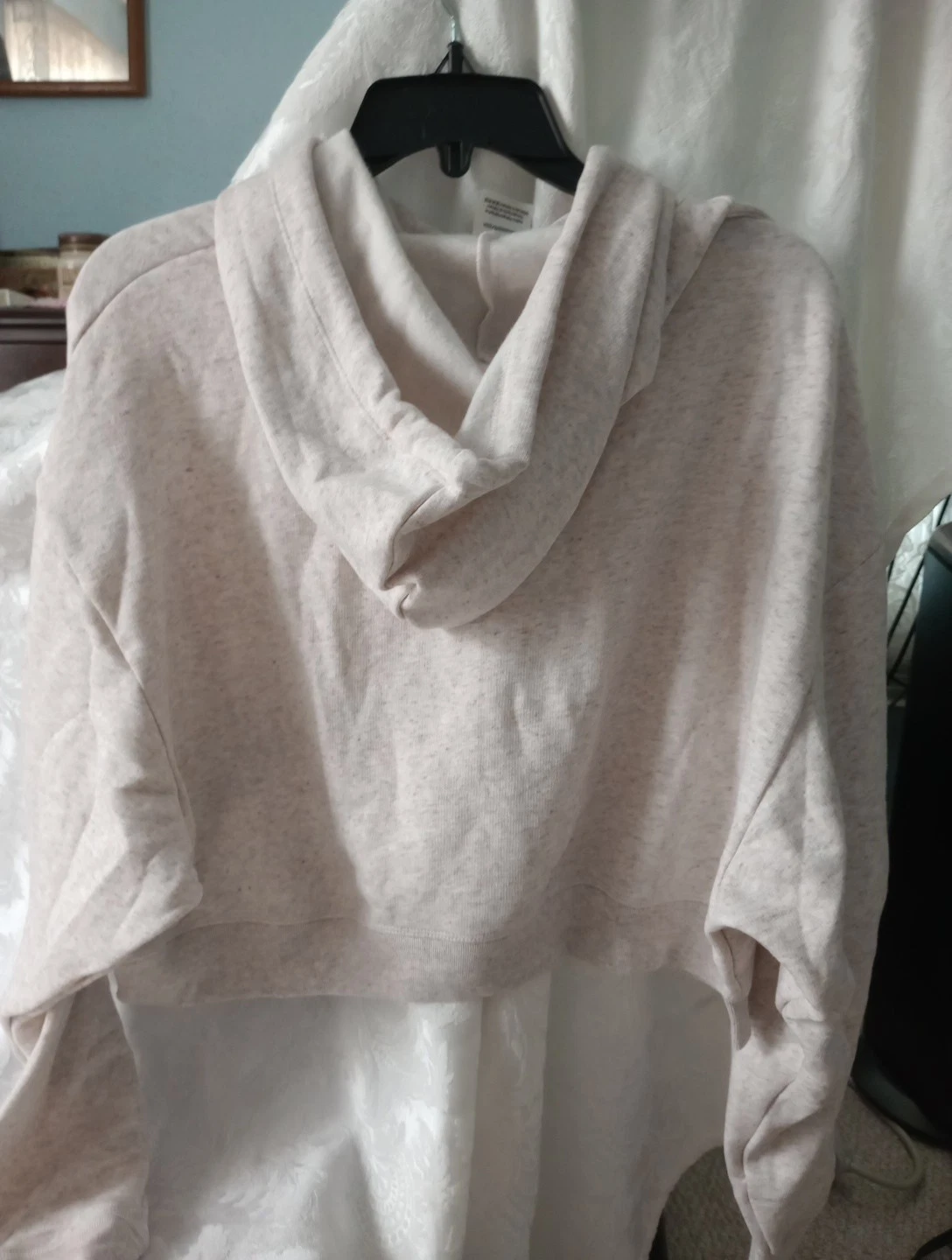 UNDERCOVER Felpa con cappuccio Victoria's Secret Everyday Fleece Cropped taglia XL Heather Avena nuova con etichette