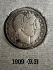 1909 Barber Liberty Head Quarter 90% Silver Philadelphia Mint US Coin Auction NR