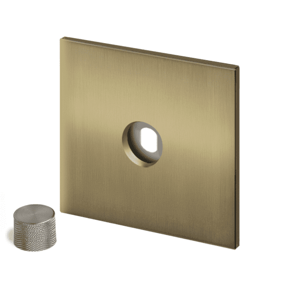 Retrotouch Aura Dimmer Plate 1 Gang with Nickel Knob - Brushed Brass
