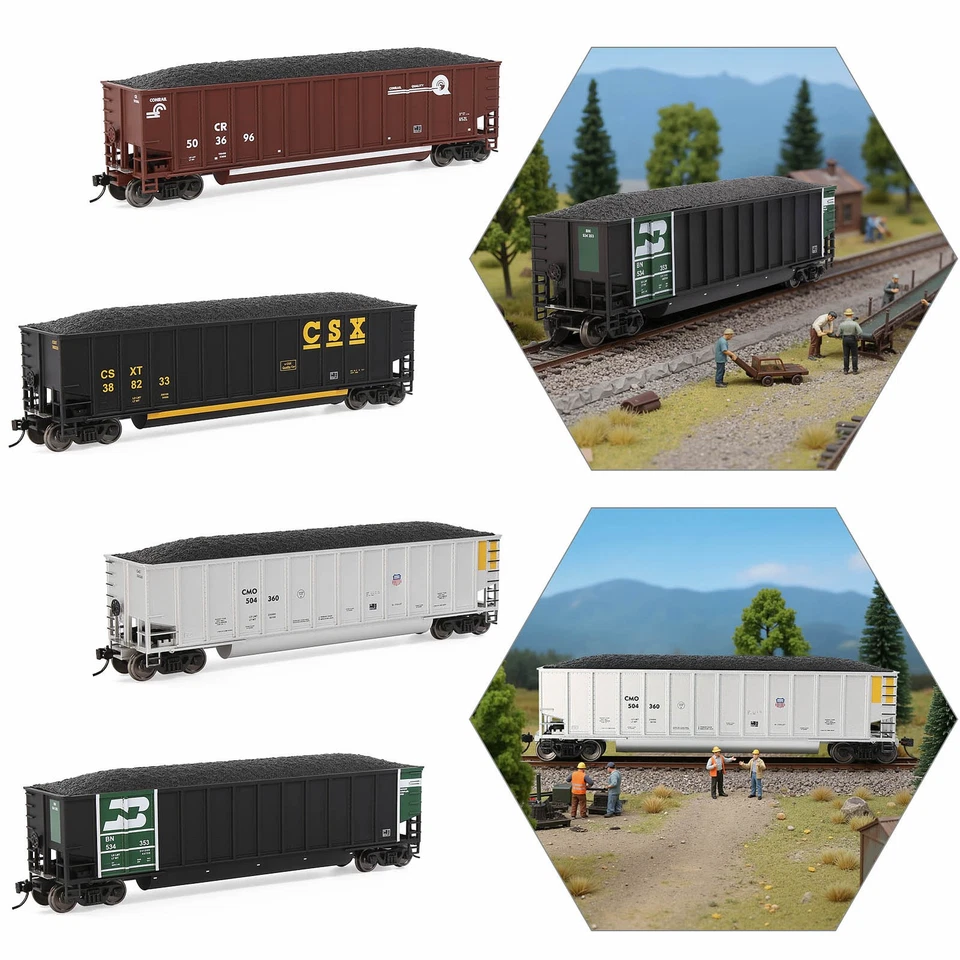 Evemodel Train Wagon HO Scale Coal Car 1:87 Coalporter Hopper Car C8771 - Image 2 of 4