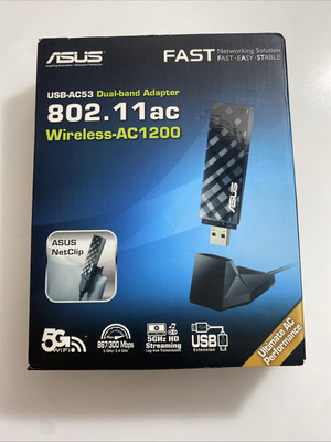 NEW ASUS Dual Band Wireless Adapter & Extension 802.11ac USB-AC53 AC1200 zacu