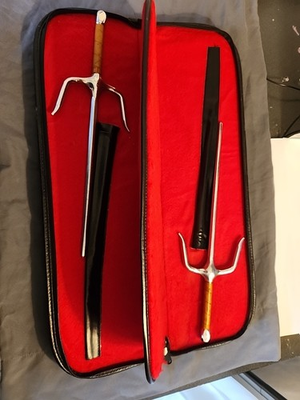#ad Vintage Pro force Japanese Sai Martial Arts Weapons 15#x27; with Case HEAVY $115.00