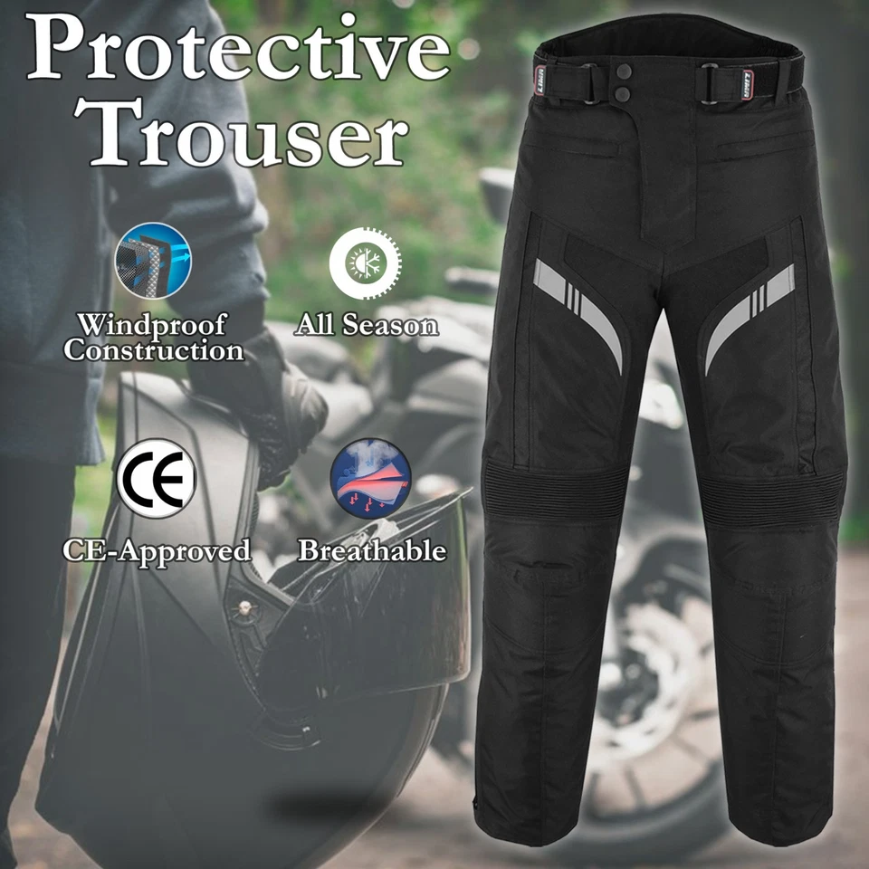 NUEVO Moto Moto Motocicleta Cordura Textil Pantalones Impermeables CE Armaduras Foto 2 de 4
