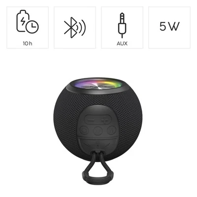 Hama Bluetooth Lautsprecher 5W Sound tragbar LED TWS 3,5mm Klinke AUX + microSD - Bild 1 von 4